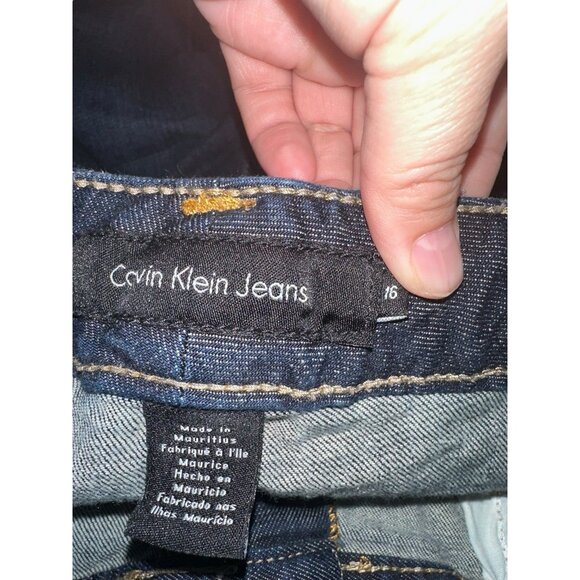 Calvin Klein Jeans Women's Size 16 Lean Bootcut Mid Rise Dark Wash Stretch Denim - Picture 5 of 9